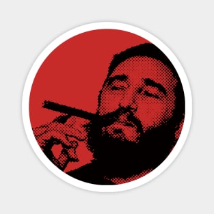 Young Fidel Castro Smoking Cigar Magnet